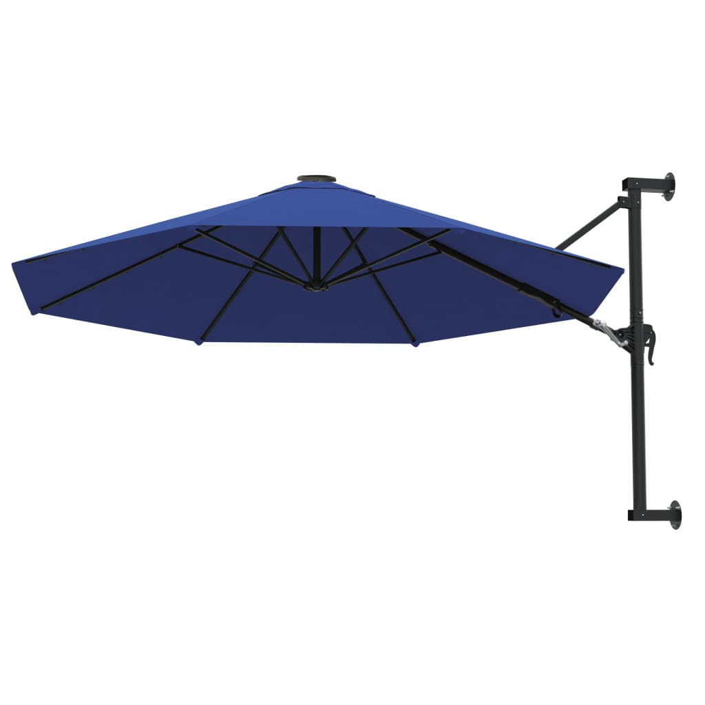 Wall-Mounted Garden Parasol with Metal Pole 300 cm Blue
