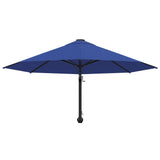 Wall-Mounted Garden Parasol with Metal Pole 300 cm Blue - Top-Down View