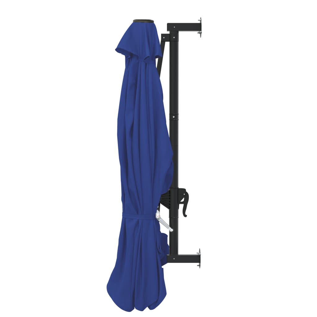 Wall-Mounted Garden Parasol with Metal Pole 300 cm Blue