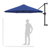 Wall-Mounted Garden Parasol with Metal Pole 300 cm Blue - Extra Image