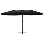 Garden Parasol with Aluminium Pole 460x270 cm Black
