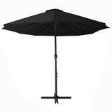 Garden Parasol with Aluminium Pole 460x270 cm Black - Side View