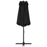 Garden Parasol with Aluminium Pole 460x270 cm Black - Top-Down View