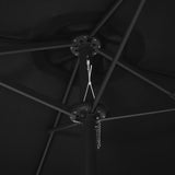 Garden Parasol with Aluminium Pole 460x270 cm Black - 45-Degree Angle