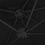 Garden Parasol with Aluminium Pole 460x270 cm Black - Rear View