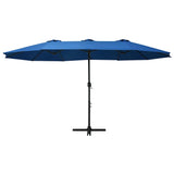 Garden Parasol with Aluminium Pole 460x270 cm Blue - Front View