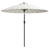 Garden Parasol with Aluminium Pole 270 cm Sand White - Front View