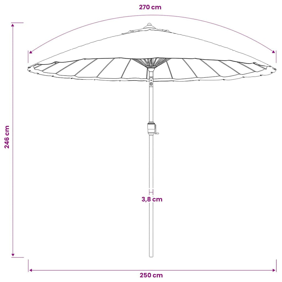 Garden Parasol with Aluminium Pole 250 cm Anthracite