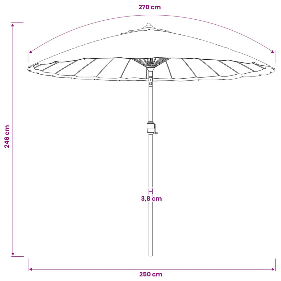 Garden Parasol with Aluminium Pole 250 cm Anthracite
