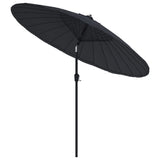 Garden Parasol with Aluminium Pole 270 cm Black - Side View