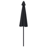 Garden Parasol with Aluminium Pole 270 cm Black - Top-Down View