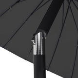 Garden Parasol with Aluminium Pole 270 cm Black - Rear View