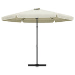 Garden Parasol with Steel Pole 300 cm Sand White
