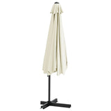 Garden Parasol with Steel Pole 300 cm Sand White - 45-Degree Angle