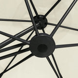 Garden Parasol with Steel Pole 300 cm Sand White - Close-Up Angle