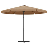Garden Parasol with Steel Pole 300 cm Taupe - Top-Down View