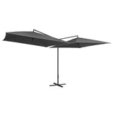 Double Parasol with Steel Pole 250x250 cm Anthracite - Front View