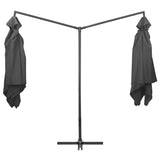 Double Parasol with Steel Pole 250x250 cm Anthracite - Side View