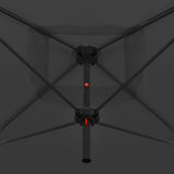 Double Parasol with Steel Pole 250x250 cm Anthracite - Top-Down View