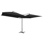 Double Parasol with Steel Pole 250x250 cm Black
