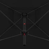 Double Parasol with Steel Pole 250x250 cm Black