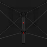 Double Parasol with Steel Pole 250x250 cm Black - Top-Down View