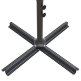 Double Parasol with Steel Pole 250x250 cm Black - 45-Degree Angle