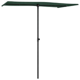 Garden Parasol with Aluminium Pole 180x110 cm Green - Side View