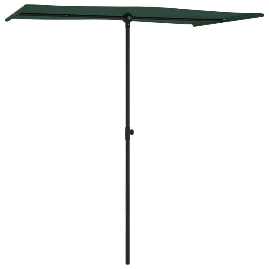 Garden Parasol with Aluminium Pole 180x110 cm Green