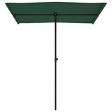 Garden Parasol with Aluminium Pole 180x110 cm Green - Top-Down View