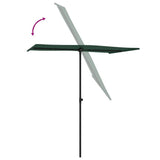 Garden Parasol with Aluminium Pole 180x110 cm Green - Rear View