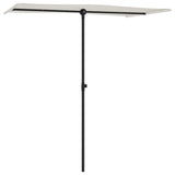 Garden Parasol with Aluminium Pole 180x110 cm Sand White - Side View