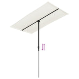 Garden Parasol with Aluminium Pole 180x110 cm Sand White - Close-Up Angle