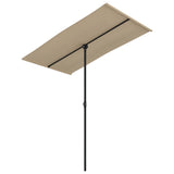Garden Parasol with Aluminium Pole 180x110 cm Taupe - Front View
