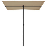 Garden Parasol with Aluminium Pole 180x110 cm Taupe - Top-Down View