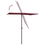 Garden Parasol with Aluminium Pole 180x110 cm Bordeaux Red