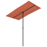 Garden Parasol with Aluminium Pole 180x110 cm Terracotta - Front View