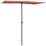 Garden Parasol with Aluminium Pole 180x110 cm Terracotta - Side View