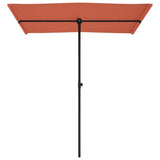 Garden Parasol with Aluminium Pole 180x110 cm Terracotta - Top-Down View