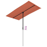Garden Parasol with Aluminium Pole 180x110 cm Terracotta - Close-Up Angle