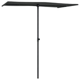 Garden Parasol with Aluminium Pole 180x110 cm Black