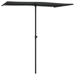 Garden Parasol with Aluminium Pole 180x110 cm Black