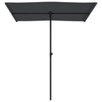 Garden Parasol with Aluminium Pole 180x110 cm Black
