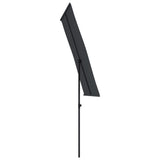 Garden Parasol with Aluminium Pole 180x110 cm Black - 45-Degree Angle