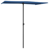 Garden Parasol with Aluminium Pole 180x110 cm Azure Blue - Side View