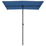 Garden Parasol with Aluminium Pole 180x110 cm Azure Blue - Top-Down View