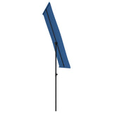 Garden Parasol with Aluminium Pole 180x110 cm Azure Blue - 45-Degree Angle