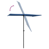 Garden Parasol with Aluminium Pole 180x110 cm Azure Blue - Rear View