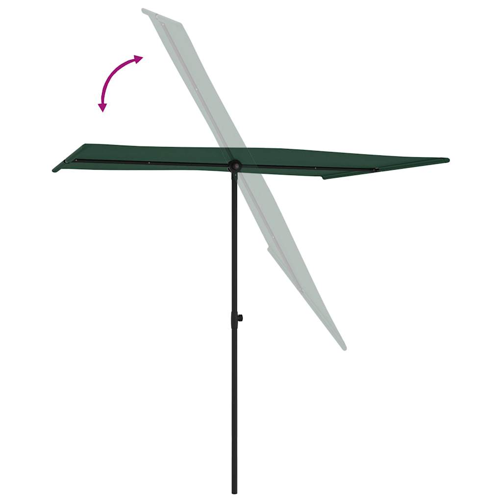 Garden Parasol with Aluminium Pole 2x1.5 m Green