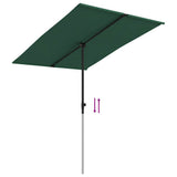 Garden Parasol with Aluminium Pole 2x1.5 m Green